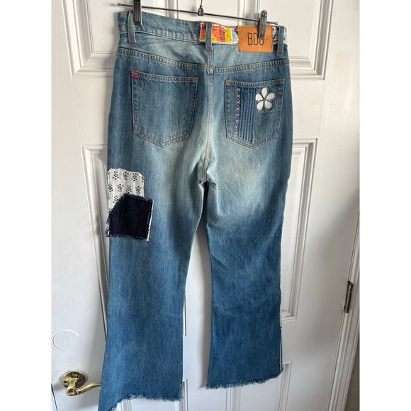 Urban Outfitters BDG patchwork high rise flare jeans NWT size 26 - Picture 6 of 7
